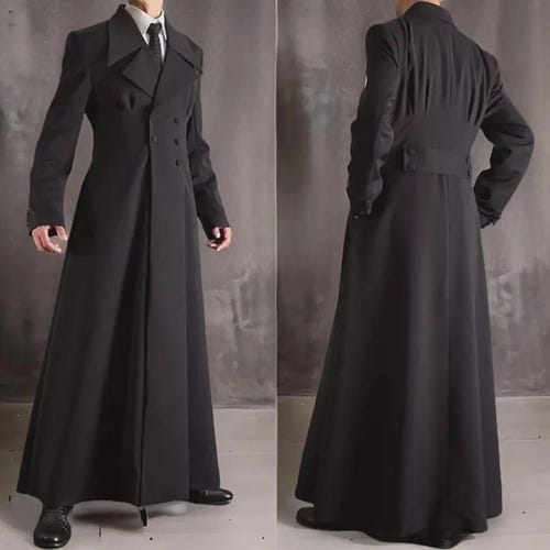Men's Gothic Wool Overcoat: Double Breasted Long Trench Jacket - Etsy