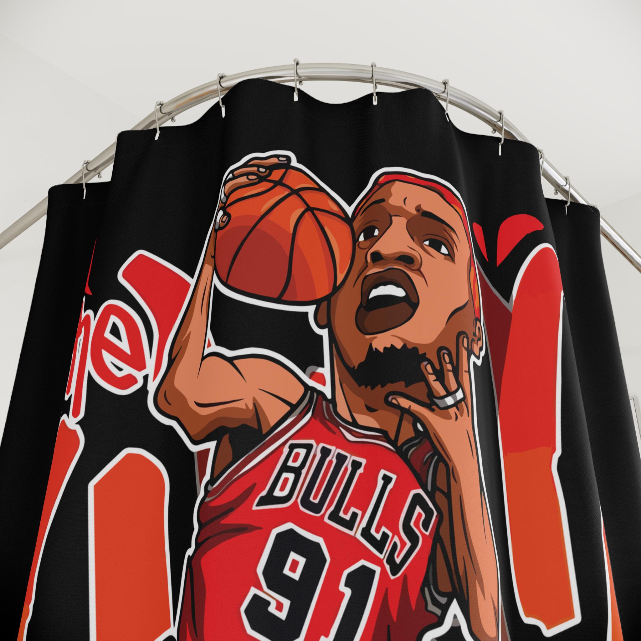 Basketball Shower Curtain 72x72 Inches - Sports Theme Bathroom Decor With Hooks, Water Repellent Polyester - View #10