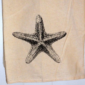 Ręcznik kuchenny STARFISH z nadrukiem sitodrukowym, worek na mąkę z bawełny organicznej, DARMOWA WYSYŁKA!