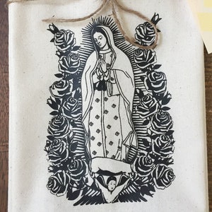 Pani z Guadalupe Dziewica Maryja Sztuka Wydrukowana w USA Ręcznik kuchenny Bawełna organiczna Worek na mąkę Naczynie kuchenne