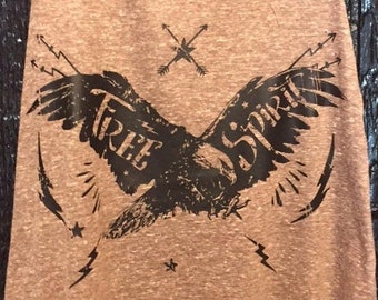 FREE SPIRIT Eagle Tank T-shirt Ladies American Made