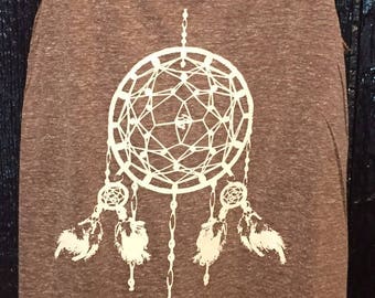 Dreamcatcher Native American Art Tank T-shirt Ladies American Made