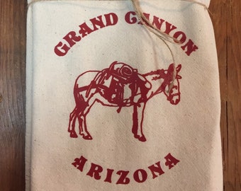 Retro Vintage Grand Canyon Souvenir Original Screenprint Tea Towel Organic Cotton Flour Sack Made in USA FREE Shipping!
