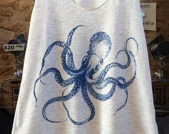 Kraken Octopus Tank Top American Made  XS S M L or XL