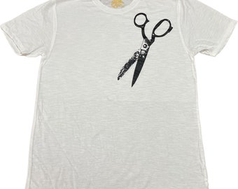 Scissors T-Shirt Made in USA Vintage White