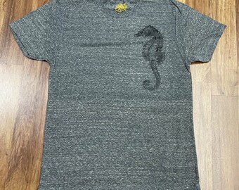 SEAHORSE Mens T-Shirt Made in USA Athletic Grey