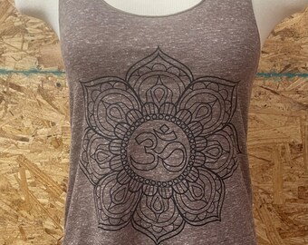 OM symbol Lotus Flower Art Print Tank Top  Made In USA