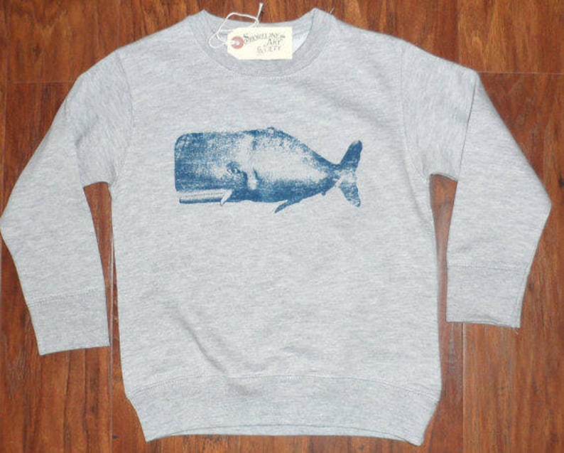 Toddlers WHALE crew neck Sweatshirt MADE in USA