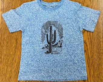 Saguaro Desert Cactus Baby Toddler T-shirt Original Art Screenprint  Great Gift!