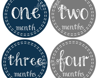 FREE GIFTS! Baby Boy Monthly Stickers, Baby Month Stickers, Milestone Stickers,  Baby Boy Nursery Decor, Navy, Blue, Gray Photo  Baby