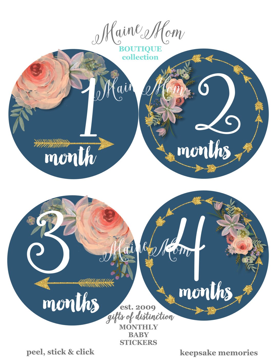 FREE GIFTS Baby Girl Month Stickers, Monthly Baby Stickers, Milestone  Bodysuit Stickers, Floral, Flowers, Vintage Roses Shower Baby 