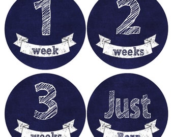 FREE GIFTS!  Navy Baby Month Stickers, Baby Monthly Stickers, Milestone Stickers, Banner, Bodysuit Newborn Baby Photo Prop Baby Gift