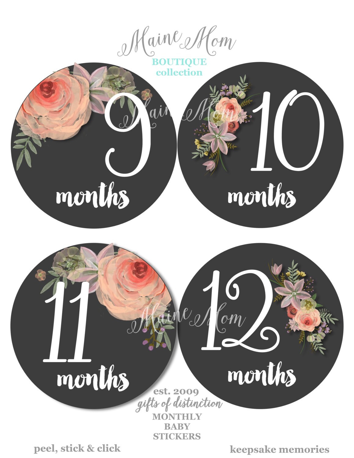 Baby Memorial Month Stickers Monthly Record Cartoon Animal Floral Print  Stickers - AliExpress
