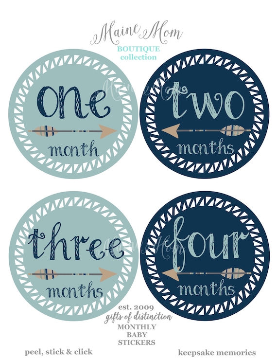 FREE GIFTS Woodland , Monthly Baby Boy Stickers, Baby Month Stickers Boy,  Milestone, Woodland, Arrow, Nursery Decor, Navy Blue, Tan Baby 