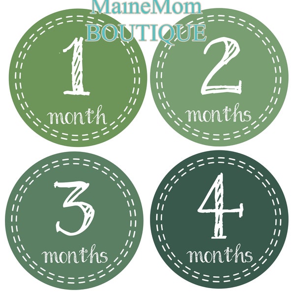 FREE GIFTS! Baby Boy Month Stickers, Baby Monthly Stickers, Milestone Stickers, Baby Boy Nursery Decor, Green, Photo