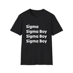 Sigma Boy T-Shirt Funny Male Sigma Song Trend Graphic Tee TikTok Brainrot Meme Shirt Cringy Satire Gift for Men Pop Culture Tshirt