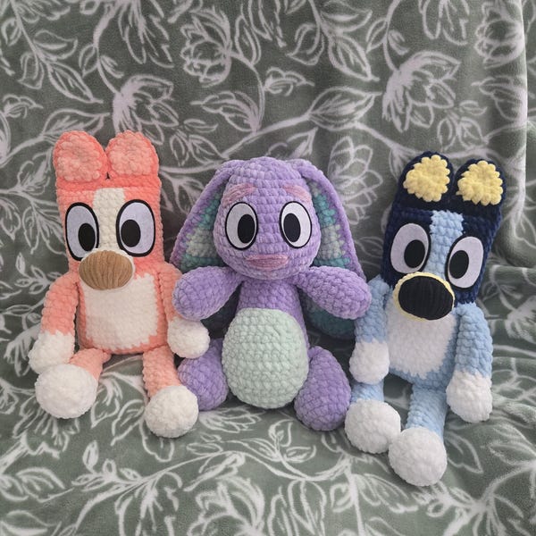 Blue Heeler Buddies \ Crocheted \ Bluey \ Amigurumi / Floppy Bunny