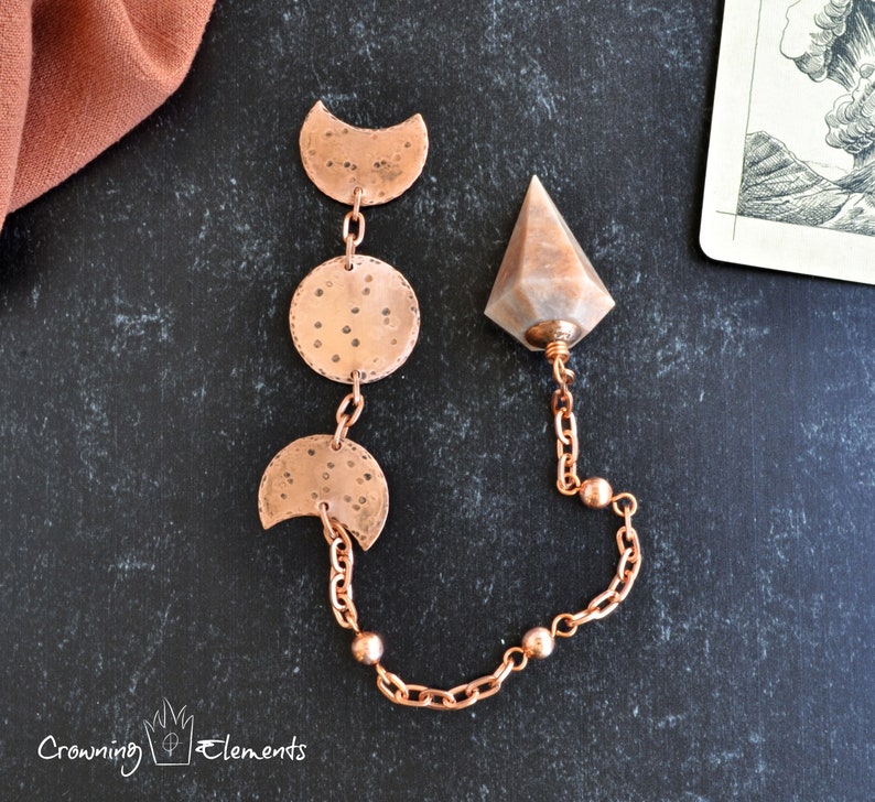 Peach Moonstone Moon Pendulum Blue Moon Collection image 7