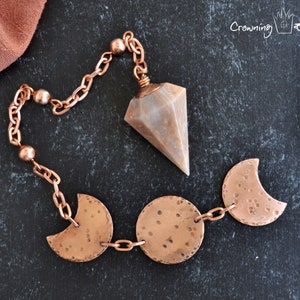 Peach Moonstone Moon Pendulum Blue Moon Collection image 4