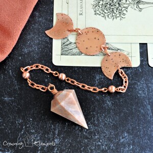 Peach Moonstone Moon Pendulum Blue Moon Collection image 6