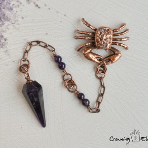 Dark Amethyst Crab Pendulum ~ Adrift Collection