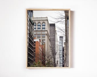 Midtown NYC Architecture Print: Minimalist Travel Poster