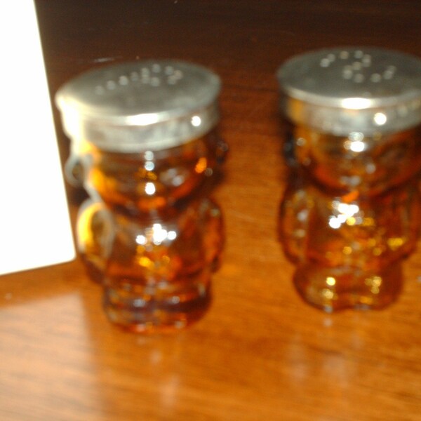 Amber glass Sailor salt and peppers SALE