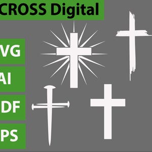 Christian Cross SVG Bundle for Cricut Silhouette Jesus Cross Clipart Set Old Rugged Cross SVG Files Religious Cut Files Instant Download