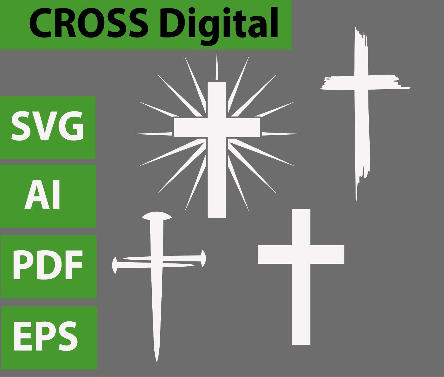 Christian Cross SVG Bundle for Cricut Silhouette Jesus Cross Clipart ...
