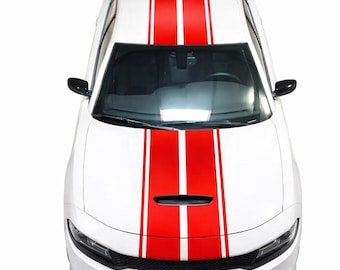 Front Roof and Rare car stipres  racing CENTER  STRIPES KIT  14" Vinyl Rally Stripes