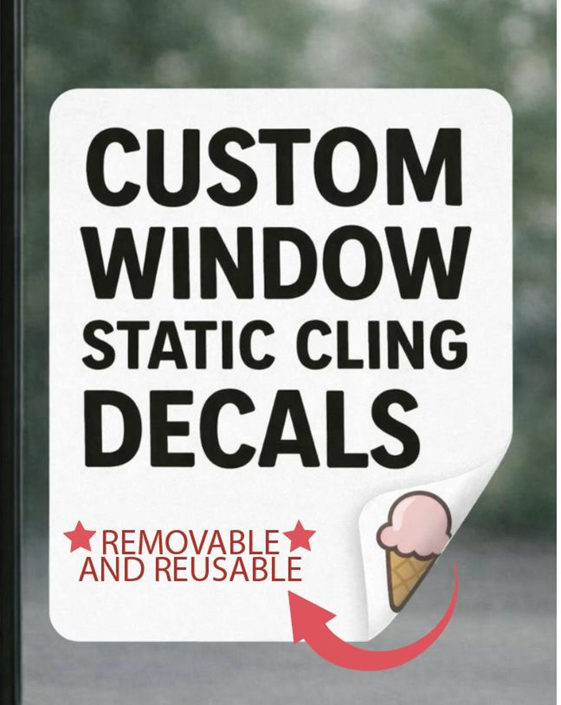 Custom Window Static Cling Decals – Removable & Reusable Storefront ...