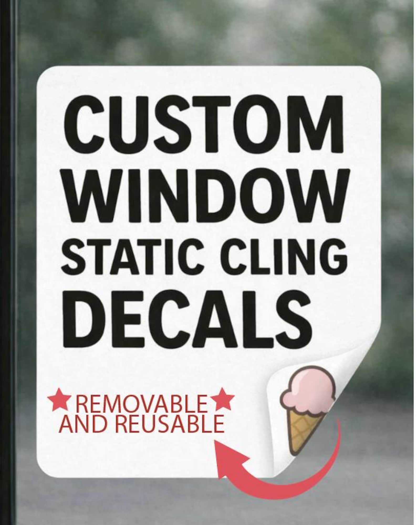 Custom Window Static Cling Decals – Removable & Reusable Storefront ...