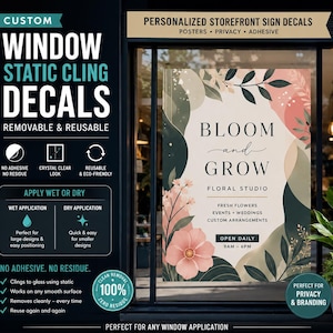 Static Cling Graphics Custom Window Static Cling Decals – Removable & Reusable Storefront ...