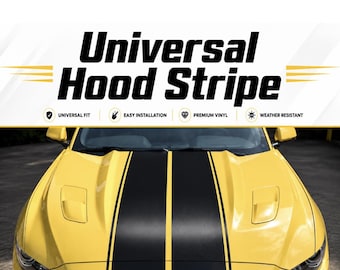Car Hood Racing Stripe Decal, Universal Fit Vinyl