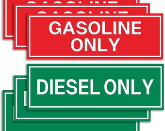 Juego de 2 pegatinas para diésel o gasolina – Etiquetas para bidones de combustible – Adhesivos resistentes a la intemperie para garajes de camiones y contenedores de combustible (15 x 5 cm)