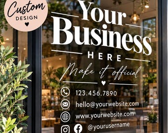 Custom Vinyl Window & Door Decal | Business Storefront Sign | Personalized Logo Sticker | Office Door Lettering | Custom Business Sign