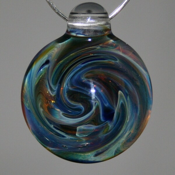 Boro Glass Pendant  Handblown Lampwork Pendant Colorful