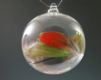 Blown Glass Ornament Christmas Ball - Hand Blown Lampwork Boro Glass