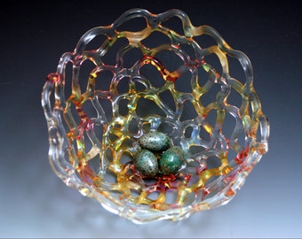 Glass Scultpure - Handblown Glass Art - Nest - Lampwork Boro