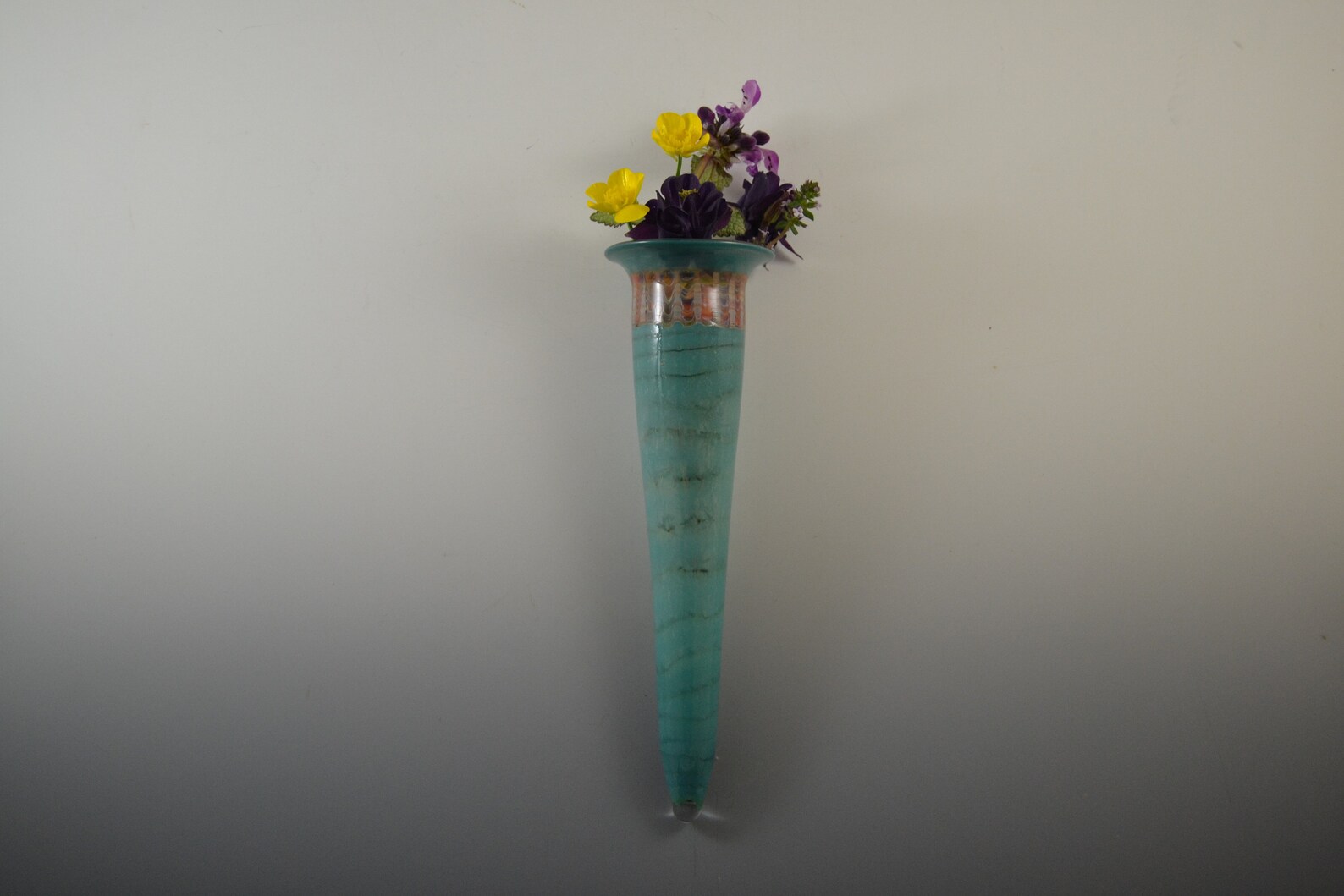 Blown Glass Wall Vase Etsy