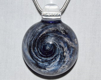 Hand Blown Glass Cremation Pendant – Pet/Loved One Memorial Necklace
