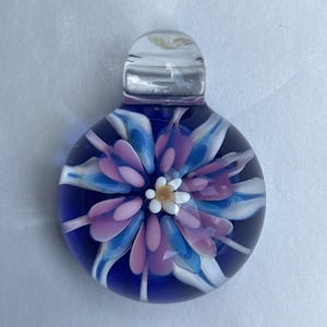 Hand Blown Glass Flower Pendant