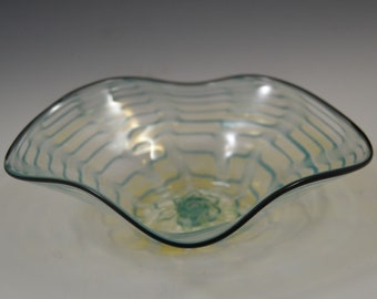 Hand Blown Glass Jewelry Dish- Trinket Dish- Ring Dish- Jewelry Bowl- Wedding Gift- Art Glass Bowl- Gift for Mom