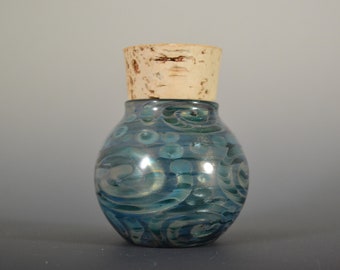 Hand Blown Glass Jar - Trippy Bud Jar - Heady Handblown Glass Jar - Herb Jar - Treasure Jar - Kitchen Jar