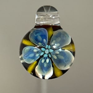 Hand Blown Glass Flower Pendant