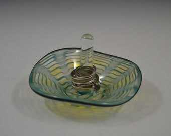 Hand Blown Glass Ring Holder - Anniversary Gift - Mother's Day Gift - Jewelry Bowl Display - Wedding Gift - Ring Bowl - Engagement Gift -