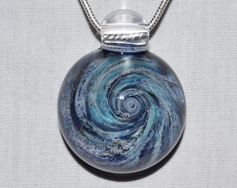 Hand Blown Glass Cremation Pendant – Ashes Memorial Necklace