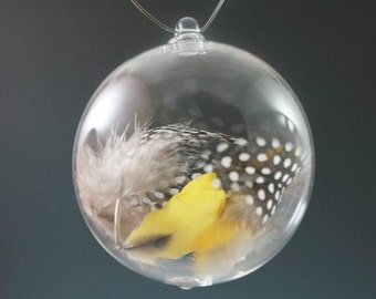 Handblown Glass Feather Ornament -Thank You Gift