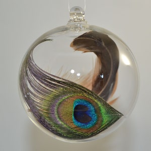 Christmas Ornament Handblown Glass Feather Ornament