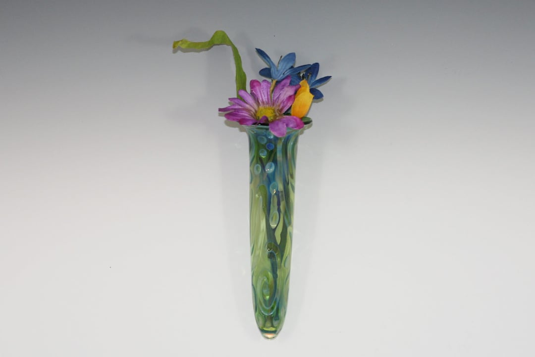 Blown Glass Wall Vase Etsy